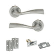 Quality image of Eco Wave Door Handle Pack (Latch Set - 2.5" Latch, 3" Hinges x2) - Polished Chrome | Sku. adpeco30pc7 | available from Trade Door Handles.
