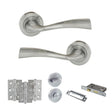 Quality image of Eco Wave Door Handle Pack (Bathroom Set - 3" CE Bathroom Lock, 3" Fire Rated Hinges x3) - Polished Chrome | Sku. adpeco30pc9 | available from Trade Door Handles.