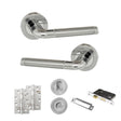 Quality image of Eco Ocean Door Handle Pack (Bathroom Set - 3" CE Bathroom Lock, 4" Slim Knuckle Hinges x2) - Satin Chrome/Polished Chrome | Sku. adpeco40scpc13 | available from Trade Door Handles.