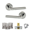 Quality image of Eco Ocean Door Handle Pack (Latch Set - 2.5" CE Latch, 4" Fire Rated Hinges x3) - Satin Chrome/Polished Chrome | Sku. adpeco40scpc3 | available from Trade Door Handles.