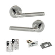 Quality image of Eco Ocean Door Handle Pack (Latch Set - 2.5" Latch, 3" Hinges x2) - Satin Chrome/Polished Chrome | Sku. adpeco40scpc7 | available from Trade Door Handles.