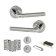 Quality image of Eco Ocean Door Handle Pack (Bathroom Set - 2.5" CE Bathroom Lock, 3" Fire Rated Hinges x3) - Satin Chrome/Polished Chrome | Sku. adpeco40scpc8 | available from Trade Door Handles.
