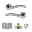 Quality image of Eco Crest Door Handle Pack (Latch Set - 2.5" CE Latch, 3" Fire Rated Hinges x3) - Satin Chrome/Polished Chrome | Sku. adpeco50scpc1 | available from Trade Door Handles.