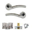 Quality image of Eco Crest Door Handle Pack (Latch Set - 3" CE Latch, 4" Fire Rated Hinges x3) - Satin Chrome/Polished Chrome | Sku. adpeco50scpc4 | available from Trade Door Handles.