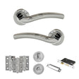 Quality image of Eco Crest Door Handle Pack (Bathroom Set - 2.5" CE Bathroom Lock, 3" Fire Rated Hinges x3) - Satin Chrome/Polished Chrome | Sku. adpeco50scpc8 | available from Trade Door Handles.