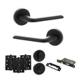 Quality image of Eco Surf Door Handle Pack (Bathroom Set - 2.5" CE Bathroom Lock, 4" Fire Rated Hinges x3) - Matt Black | Sku. adpeco60mb10 | available from Trade Door Handles.