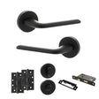 Quality image of Eco Surf Door Handle Pack (Bathroom Set - 3" CE Bathroom Lock, 4" Slim Knuckle Hinges x2) - Matt Black | Sku. adpeco60mb13 | available from Trade Door Handles.