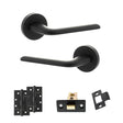 Quality image of Eco Surf Door Handle Pack (Latch Set - 2.5" CE Latch, 4" Slim Knuckle Hinges x2) - Matt Black | Sku. adpeco60mb5 | available from Trade Door Handles.