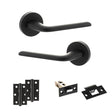 Quality image of Eco Surf Door Handle Pack (Latch Set - 2.5" Latch, 3" Hinges x2) - Matt Black | Sku. adpeco60mb7 | available from Trade Door Handles.
