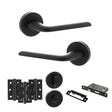 Quality image of Eco Surf Door Handle Pack (Bathroom Set - 3" CE Bathroom Lock, 3" Fire Rated Hinges x3) - Matt Black | Sku. adpeco60mb9 | available from Trade Door Handles.