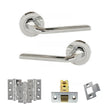 Quality image of Eco Surf Door Handle Pack (Latch Set - 2.5" CE Latch, 3" Fire Rated Hinges x3) - Polished Chrome | Sku. adpeco60pc1 | available from Trade Door Handles.