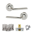 Quality image of Eco Surf Door Handle Pack (Latch Set - 2.5" CE Latch, 4" Fire Rated Hinges x3) - Polished Chrome | Sku. adpeco60pc3 | available from Trade Door Handles.