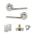 Quality image of Eco Surf Door Handle Pack (Latch Set - 2.5" CE Latch, 4" Slim Knuckle Hinges x2) - Polished Chrome | Sku. adpeco60pc5 | available from Trade Door Handles.