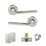 Quality image of Eco Surf Door Handle Pack (Latch Set - 3" CE Latch, 4" Slim Knuckle Hinges x2) - Polished Chrome | Sku. adpeco60pc6 | available from Trade Door Handles.