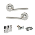 Quality image of Eco Surf Door Handle Pack (Latch Set - 2.5" Latch, 3" Hinges x2) - Polished Chrome | Sku. adpeco60pc7 | available from Trade Door Handles.