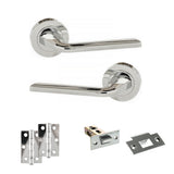 Quality image of Eco Surf Door Handle Pack (Latch Set - 2.5" Latch, 3" Hinges x2) - Polished Chrome | Sku. adpeco60pc7 | available from Trade Door Handles.