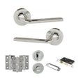 Quality image of Eco Surf Door Handle Pack (Bathroom Set - 3" CE Bathroom Lock, 3" Fire Rated Hinges x3) - Polished Chrome | Sku. adpeco60pc9 | available from Trade Door Handles.