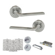 Quality image of Eco Surf Door Handle Pack (Bathroom Set - 3" CE Bathroom Lock, 4" Fire Rated Hinges x3) - Satin Chrome | Sku. adpeco60sc11 | available from Trade Door Handles.