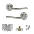 Quality image of Eco Surf Door Handle Pack (Latch Set - 2.5" CE Latch, 3" Fire Rated Hinges x3) - Satin Chrome | Sku. adpeco60sc1 | available from Trade Door Handles.