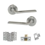 Quality image of Eco Surf Door Handle Pack (Latch Set - 2.5" CE Latch, 3" Fire Rated Hinges x3) - Satin Chrome | Sku. adpeco60sc1 | available from Trade Door Handles.