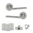 Quality image of Eco Surf Door Handle Pack (Latch Set - 2.5" CE Latch, 4" Fire Rated Hinges x3) - Satin Chrome | Sku. adpeco60sc3 | available from Trade Door Handles.