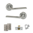 Quality image of Eco Surf Door Handle Pack (Latch Set - 2.5" CE Latch, 4" Slim Knuckle Hinges x2) - Satin Chrome | Sku. adpeco60sc5 | available from Trade Door Handles.
