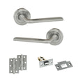 Quality image of Eco Surf Door Handle Pack (Latch Set - 2.5" Latch, 3" Hinges x2) - Satin Chrome | Sku. adpeco60sc7 | available from Trade Door Handles.