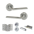 Quality image of Eco Surf Door Handle Pack (Bathroom Set - 3" CE Bathroom Lock, 3" Fire Rated Hinges x3) - Satin Chrome | Sku. adpeco60sc9 | available from Trade Door Handles.