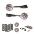 Quality image of Old English Richmond Door Handle Pack (3 Lever Lock Set - 3" CE Sashlock, 3" Fire Rated Hinges x3) - Distressed Silver | Sku. adpoe110ds15 | available from Trade Door Handles.
