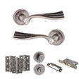 Quality image of Old English Richmond Door Handle Pack (Bathroom Set - 2.5" CE Bathroom Lock, 3" Fire Rated Hinges x3) - Distressed Silver | Sku. adpoe110ds8 | available from Trade Door Handles.
