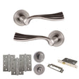 Quality image of Old English Richmond Door Handle Pack (Bathroom Set - 2.5" CE Bathroom Lock, 4" Fire Rated Hinges x3) - Matt Gun Metal | Sku. adpoe110mbn10 | available from Trade Door Handles.