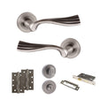 Quality image of Old English Richmond Door Handle Pack (Bathroom Set - 3" CE Bathroom Lock, 4" Slim Knuckle Hinges x2) - Matt Gun Metal | Sku. adpoe110mbn13 | available from Trade Door Handles.