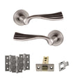Quality image of Old English Richmond Door Handle Pack (Latch Set - 2.5" CE Latch, 3" Fire Rated Hinges x3) - Matt Gun Metal | Sku. adpoe110mbn1 | available from Trade Door Handles.