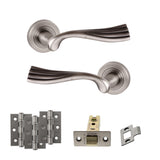 Quality image of Old English Richmond Door Handle Pack (Latch Set - 2.5" CE Latch, 3" Fire Rated Hinges x3) - Matt Gun Metal | Sku. adpoe110mbn1 | available from Trade Door Handles.