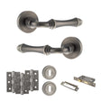 Quality image of Old English Durham Door Handle Pack (3 Lever Lock Set - 3" CE Sashlock, 3" Fire Rated Hinges x3) - Matt Gun Metal | Sku. adpoe127mbn15 | available from Trade Door Handles.