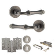 Quality image of Old English Durham Door Handle Pack (3 Lever Lock Set - 2.5" CE Sashlock, 4" Fire Rated Hinges x3) - Matt Gun Metal | Sku. adpoe127mbn16 | available from Trade Door Handles.