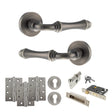 Quality image of Old English Durham Door Handle Pack (Euro Lock Set - 3" CE Sashlock, 4" Fire Rated Hinges x3) - Matt Gun Metal | Sku. adpoe127mbn23 | available from Trade Door Handles.