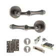Quality image of Old English Durham Door Handle Pack (Euro Lock Set - 2.5" CE Sashlock, 4" Slim Knuckle Hinges x2) - Matt Gun Metal | Sku. adpoe127mbn24 | available from Trade Door Handles.