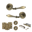 Quality image of Old English Wrexham Door Handle Pack (3 Lever Lock Set - 3" CE Sashlock, 3" Fire Rated Hinges x3) - Matt Antique Brass | Sku. adpoe142mab15 | available from Trade Door Handles.