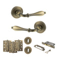 Quality image of Old English Wrexham Door Handle Pack (3 Lever Lock Set - 3" CE Sashlock, 4" Fire Rated Hinges x3) - Matt Antique Brass | Sku. adpoe142mab17 | available from Trade Door Handles.