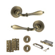 Quality image of Old English Wrexham Door Handle Pack (3 Lever Lock Set - 3" CE Sashlock, 4" Slim Knuckle Hinges x2) - Matt Antique Brass | Sku. adpoe142mab19 | available from Trade Door Handles.