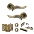 Quality image of Old English Oxford Door Handle Pack (Euro Lock Set - 3" CE Sashlock, 3" Fire Rated Hinges x3) - Matt Antique Brass | Sku. adpoe144mab21 | available from Trade Door Handles.