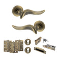 Quality image of Old English Oxford Door Handle Pack (Euro Lock Set - 3" CE Sashlock, 4" Fire Rated Hinges x3) - Matt Antique Brass | Sku. adpoe144mab23 | available from Trade Door Handles.