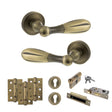 Quality image of Old English Cambridge Door Handle Pack (Euro Lock Set - 2.5" CE Sashlock, 3" Fire Rated Hinges x3) - Matt Antique Brass | Sku. adpoe175mab20 | available from Trade Door Handles.