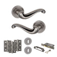 Quality image of Old English Colchester Door Handle Pack (3 Lever Lock Set - 2.5" CE Sashlock, 3" Fire Rated Hinges x3) - Distressed Silver | Sku. adpoe177ds14 | available from Trade Door Handles.