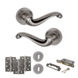Quality image of Old English Colchester Door Handle Pack (3 Lever Lock Set - 2.5" CE Sashlock, 4" Fire Rated Hinges x3) - Distressed Silver | Sku. adpoe177ds16 | available from Trade Door Handles.
