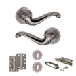 Quality image of Old English Colchester Door Handle Pack (3 Lever Lock Set - 3" CE Sashlock, 4" Slim Knuckle Hinges x2) - Distressed Silver | Sku. adpoe177ds19 | available from Trade Door Handles.