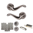 Quality image of Old English Colchester Door Handle Pack (Bathroom Set - 3" CE Bathroom Lock, 4" Fire Rated Hinges x3) - Matt Gun Metal | Sku. adpoe177mbn11 | available from Trade Door Handles.