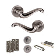 Quality image of Old English Colchester Door Handle Pack (Bathroom Set - 3" CE Bathroom Lock, 4" Slim Knuckle Hinges x2) - Matt Gun Metal | Sku. adpoe177mbn13 | available from Trade Door Handles.