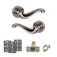 Quality image of Old English Colchester Door Handle Pack (Latch Set - 2.5" CE Latch, 3" Fire Rated Hinges x3) - Matt Gun Metal | Sku. adpoe177mbn1 | available from Trade Door Handles.